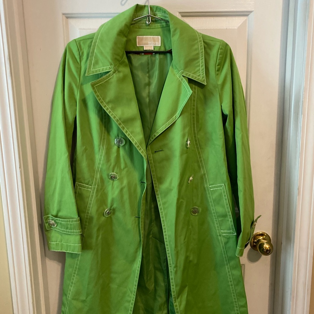 Michael Kors Trench Coat w/belt Green Size Medium
